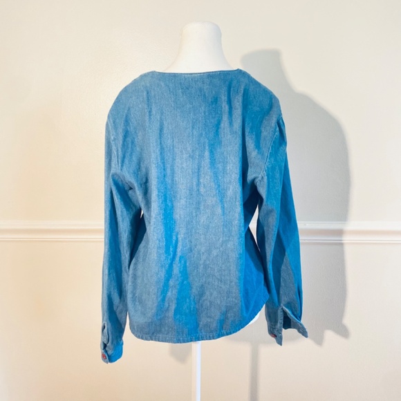 Vintage Fall Pumpkin Denim Jacket - Picture 4 of 5